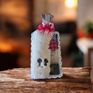 Festive Gift Set with White Plush Socks and Accessories